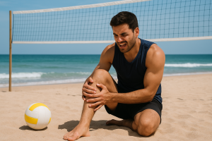 Injured Player on Beach Volleyball Court